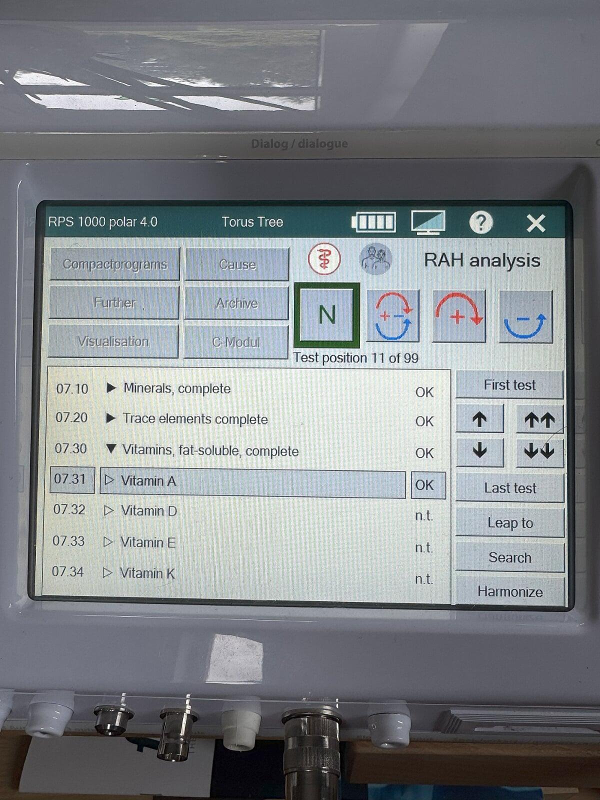 Bioresonance device with vital nutrient supplements used to support detox, hormones, and energy during weight loss.